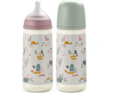 SUAVINEX | Kojenecká láhev 360 ml L Walk - růžová (Varianta SUAVINEX | Kojenecká láhev 360 ml L Walk - růžová)