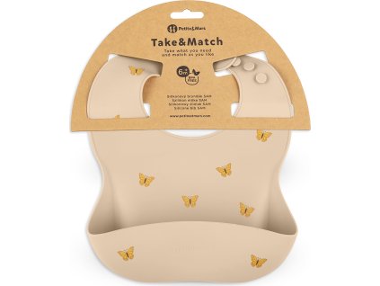 PETITEMARS PETITE&MARS Bryndák silikonový Take&Match Sand Butterflies 6m+