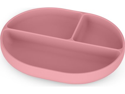 PETITEMARS PETITE&MARS Talířek silikonový dělící oválný Take&Match Dusty Rose 6m+