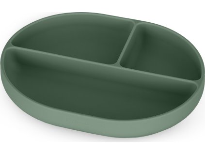 PETITEMARS PETITE&MARS Talířek silikonový dělící oválný Take&Match Misty Green 6m+