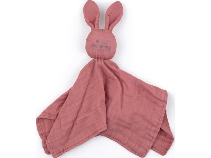 PETITEMARS PETITE&MARS Mazlíček bambusový mušelínový Hugo Dusty Rose 0m+