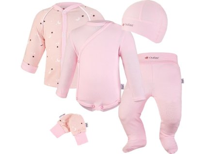 Little Angel novorozenecká sada BIO Outlast® - sv.růžová hvězdičky/růžová baby (Velikost 56)