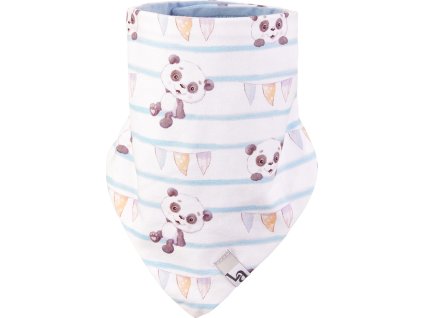 Little Angel Šátek na krk podšitý Outlast® - panda pruhy/sv.modrá (Velikost UNI)