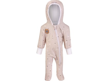 Little Angel overal podšitý BIO DR Outlast® - béžová hvězdičky/bílá (Velikost 56)