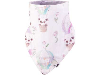 Little Angel Šátek na krk podšitý Outlast® - panda/sv.fialová (Velikost UNI)