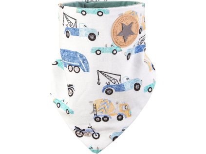 Little Angel Šátek na krk podšitý Outlast® - sv.mentol auta/tm.lišejník (Velikost UNI)