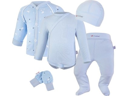 Little Angel novorozenecká sada BIO Outlast® - sv.modrá hvězdičky/sv.modrá (Velikost 56)