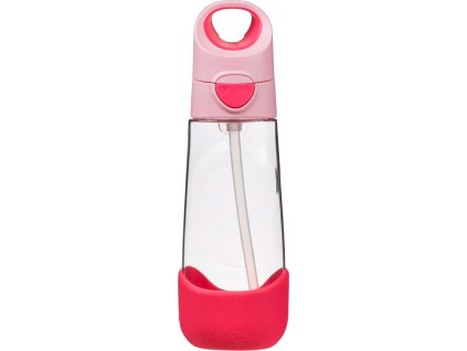 Lahev na pití s brčkem 600 ml - flamingo fizz