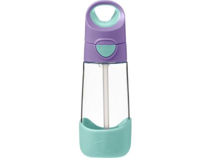 Lahev na pití s brčkem 450 ml - lilac pop