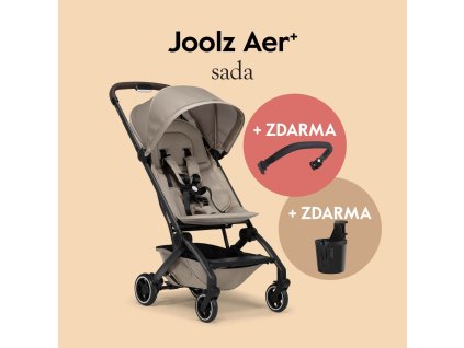 Kočárek joolz AER+ 2025 - kompaktní, lehký kočárek do letadla pro mětské rodiče Sandy taupe