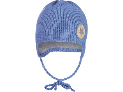 Little Angel Čepice pletená zavazovací LA Outlast ® - ocelová (Velikost 1 | 36-38 cm)