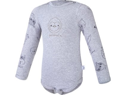Little Angel body smyk obrázek TISK Outlast® - šedý melír/šedý melír zvířátka (Velikost 62)