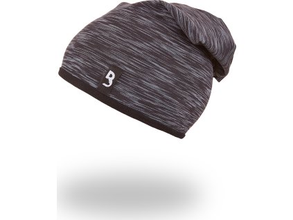 Little Angel Čepice podšitá spadlá Outlast® - černý melír/černá (Velikost 5 | 49-53 cm)