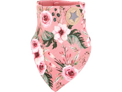 Little Angel Šátek na krk podšitý Outlast® - květy/starorůžová (Velikost UNI)