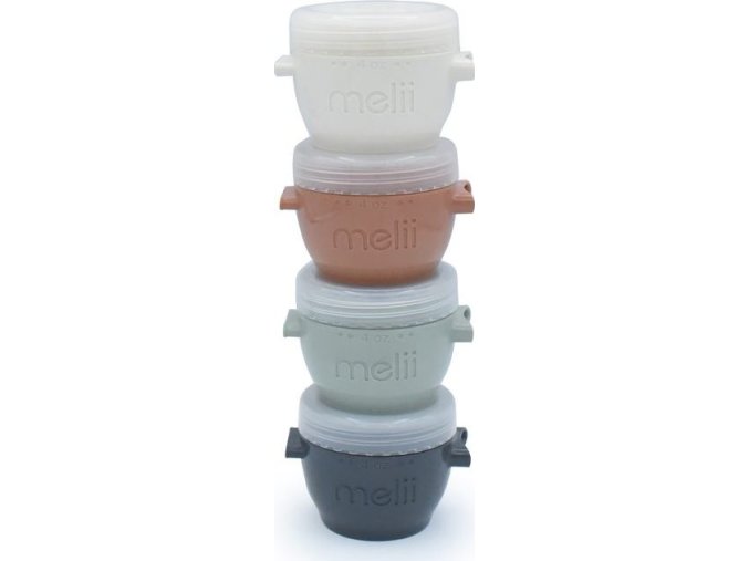 Kelímky na potraviny Snap&Go 118 ml - 4ks - béžové/ šedé