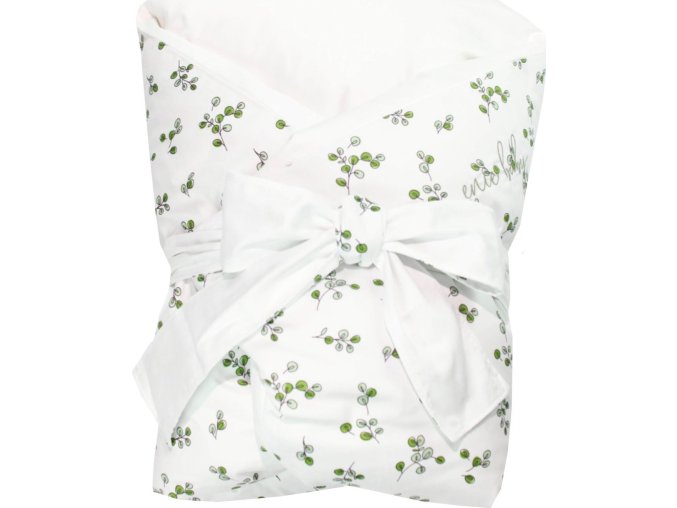 vyr 2145 Perova zavinovacka GREEN LEAVES WHITE