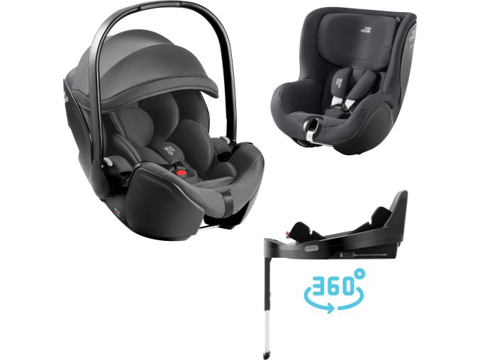 BRITAX Autosedačka set Baby-Safe Pro + Vario Base 5Z + autosedačka Dualfix 5z Classic, Deep 2025 (Varianta Deep Grey)