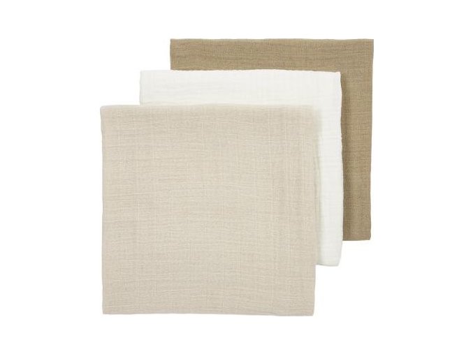 Mušelínové pleny 3-balení - Offwhite/soft sand/taupe