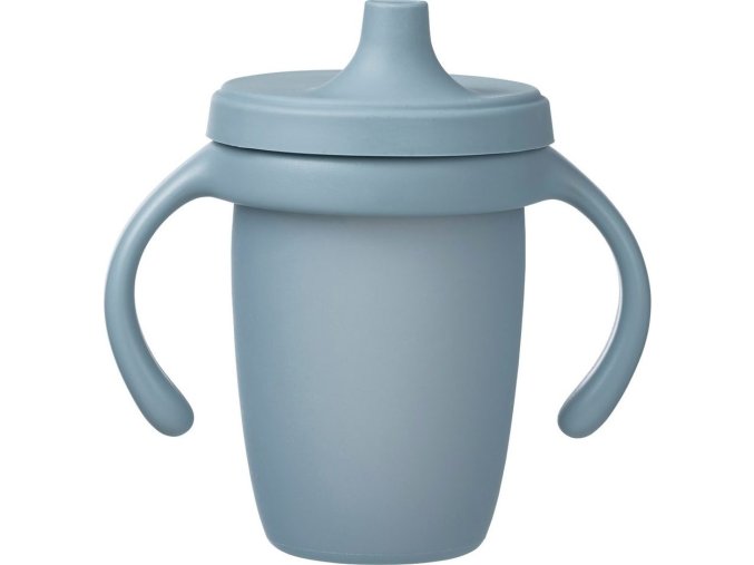 Silikonový hrneček s pítkem 240 ml - modrý