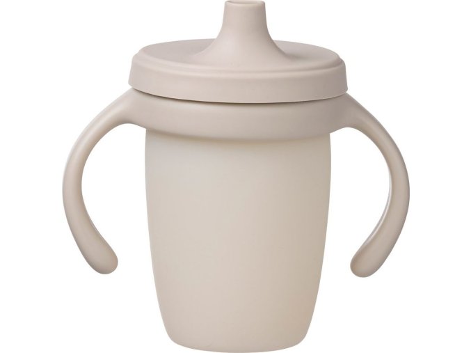 Silikonový hrneček s pítkem 240 ml - béžový