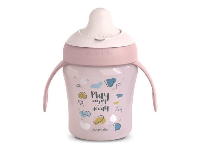 SUAVINEX | Nerozlitný hrníček BEAR 200 ml - RŮŽOVÝ