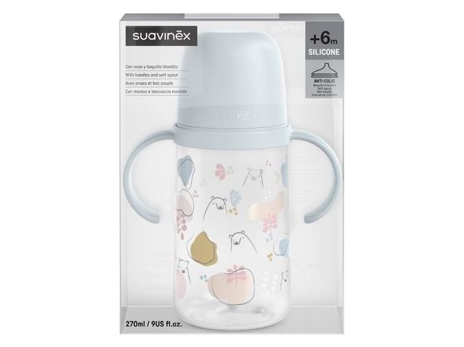 SUAVINEX | DRUHÁ láhev s oušky BEAR 270 ml - MODRÁ (Varianta SUAVINEX | DRUHÁ láhev s oušky BEAR 270 ml - MODRÁ)