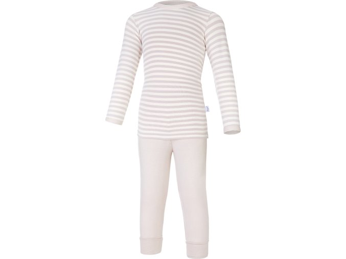 Little Angel pyžamo DR smyk Outlast® - pruh bílá káva/latte (Velikost 92)