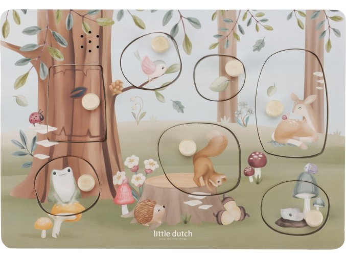 Little Dutch Vkládací puzzle se zvukem Forest Friends