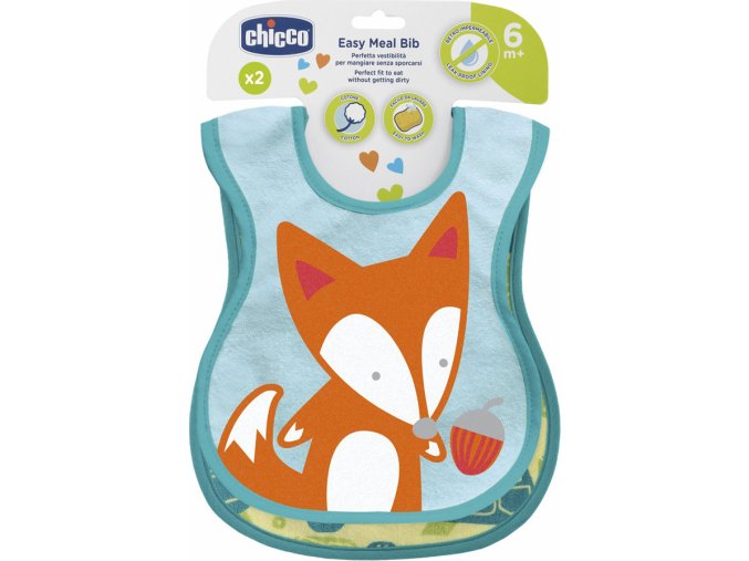 CHICCO CHICCO Bryndák bavlněný nepremokavý - green 2ks, 6m+