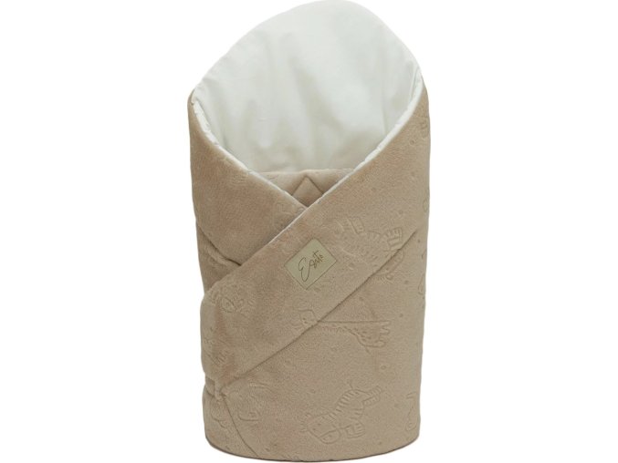 ESITO Mikroplyšová zavinovačka pro miminko ZOO Beige 85x85 cm - 85 x 85 cm