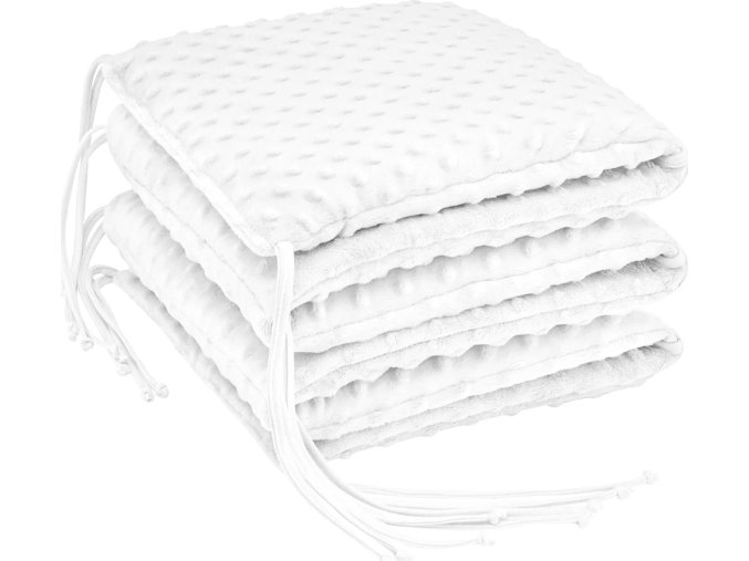 ESITO Luxusní mantinel do postýlky MINKY White - 28 x 180 cm