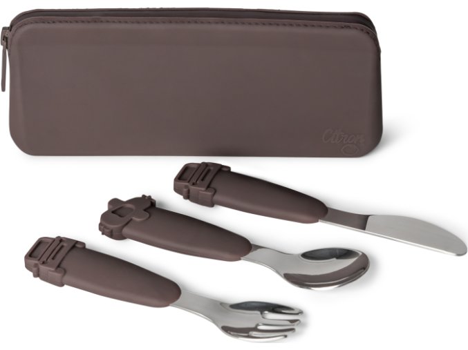 citron detsky pribor s pouzdrem nerez silikon vehicles