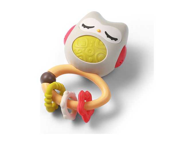 BABYONO BABYONO Chrastítko s kousátkem 3m+ Owl