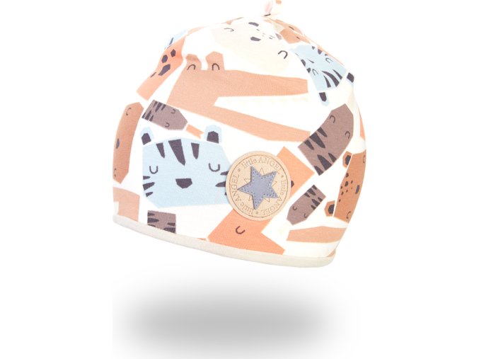 Little Angel Čepice podšitá Outlast® - zvířátka barevná/sv.béžová (Velikost 3 | 42-44 cm)