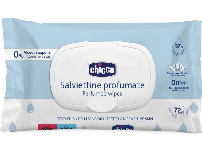CHICCO CHICCO Dětské vlhčené ubrousky jemně parfémované 72 ks