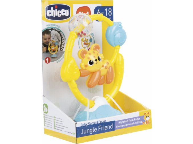 CHICCO CHICCO Hračka na jídelní židličku 2v1 Jungle Friend 6m+