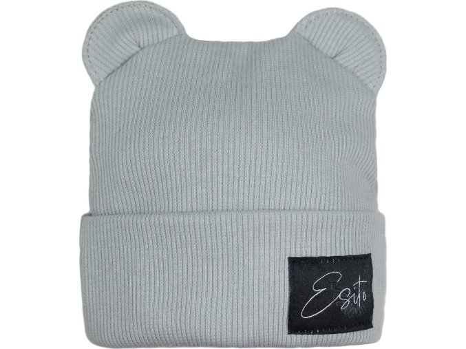 ESITO Zimní žebrovaná čepice s oušky Color Grey