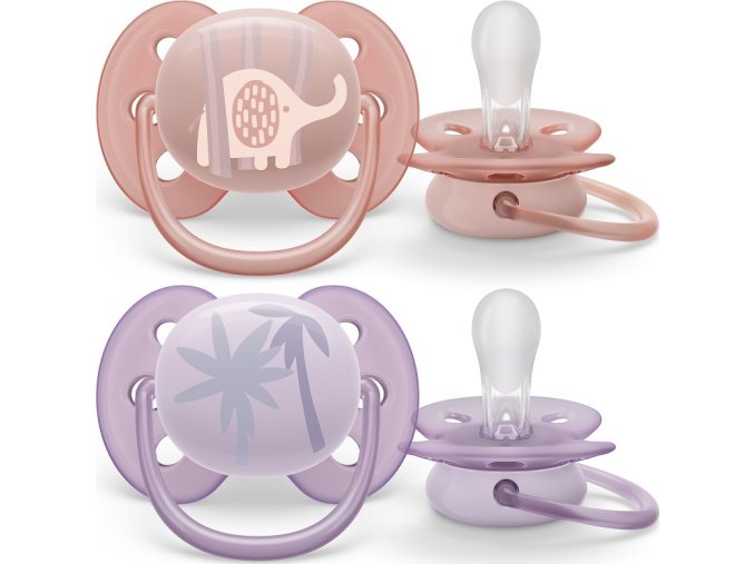 PHILIPS AVENT Philips AVENT Šidítko Ultrasoft Premium Zvířátko 0-6m dívka, 2 ks