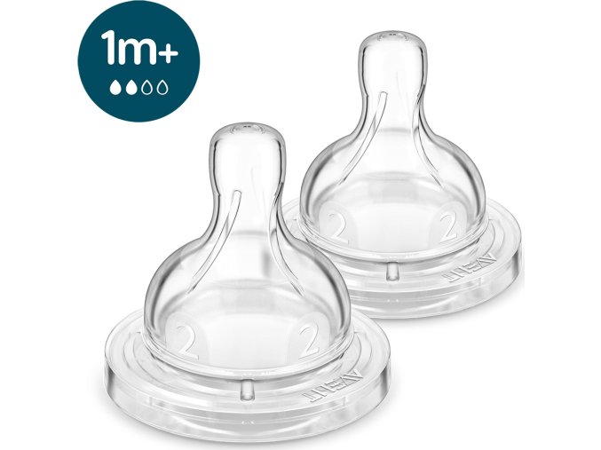 PHILIPS AVENT Philips AVENT Dudlík na láhev Anti-colic pomalý průtok 1m+, 2 ks