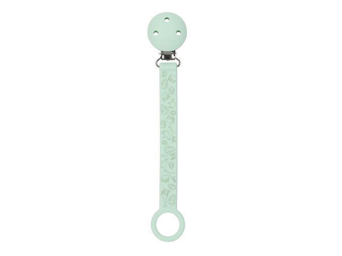 NATTOU NATTOU Klip na dudlík silikon s potiskem mint green