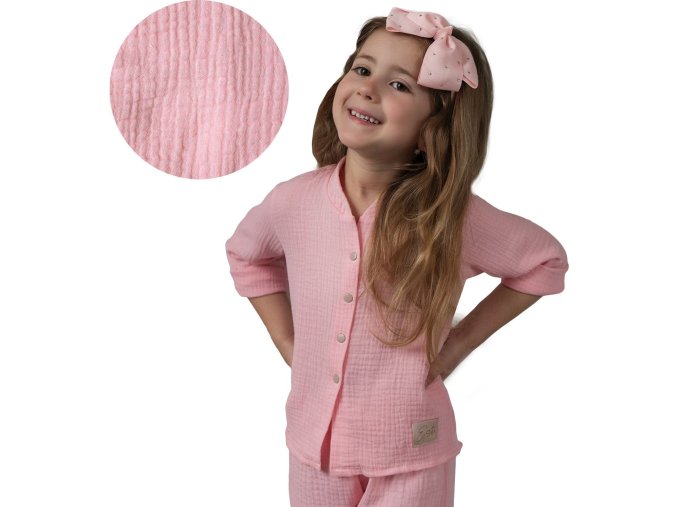 ESITO | Dětská mušelínová košile Luca Pink (Velikost 80)