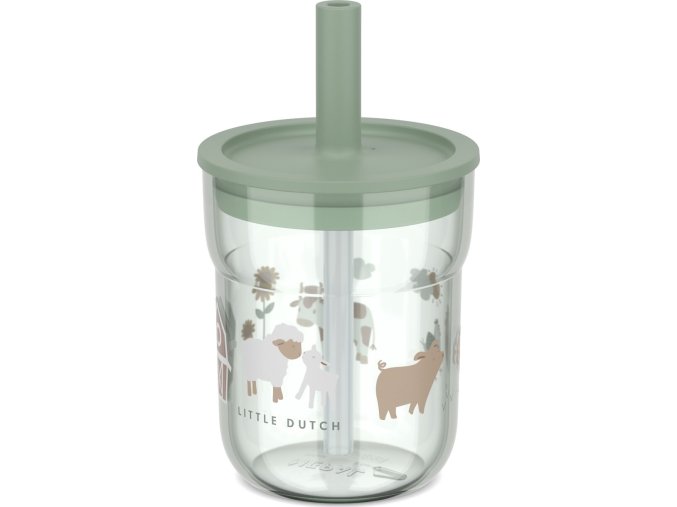 Little Dutch Kelímek s brčkem 250 ml Farma