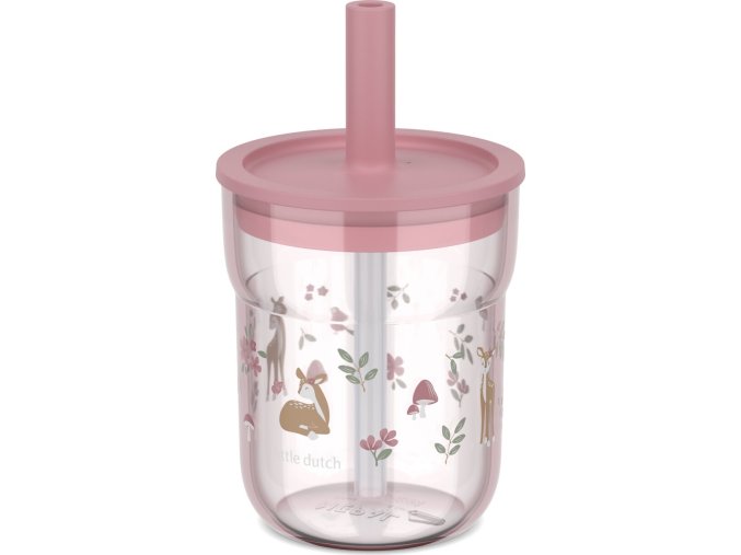 Little Dutch Kelímek s brčkem 250 ml Fairy Garden