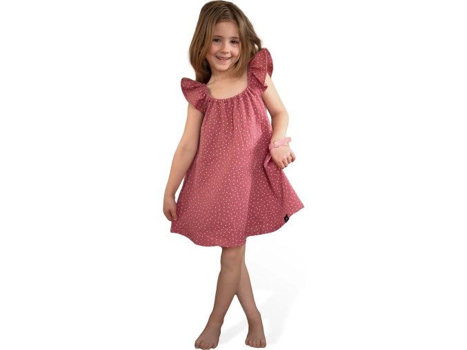 ESITO | Dívčí mušelínové šaty Ruby DOT (Velikost 80 - 86)