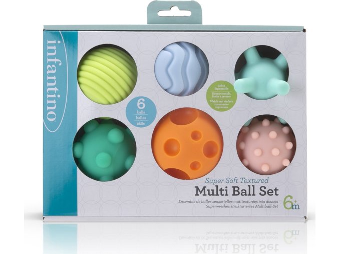 Infantino Míčky s texturami Super Soft 6 ks