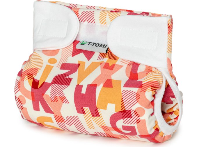 T-TOMI Ortopedické abdukční kalhotky - suchý zip Pink alphabet (5-9kg)