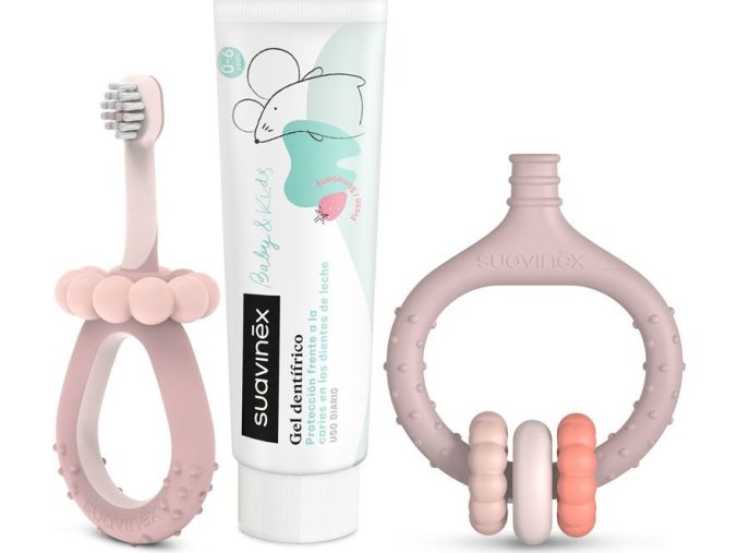 SUAVINEX | SADA pro ústní hygienu - růžová
