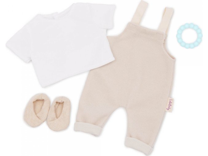 LullaBaby Kalhoty pro panenku s tričkem a doplňky