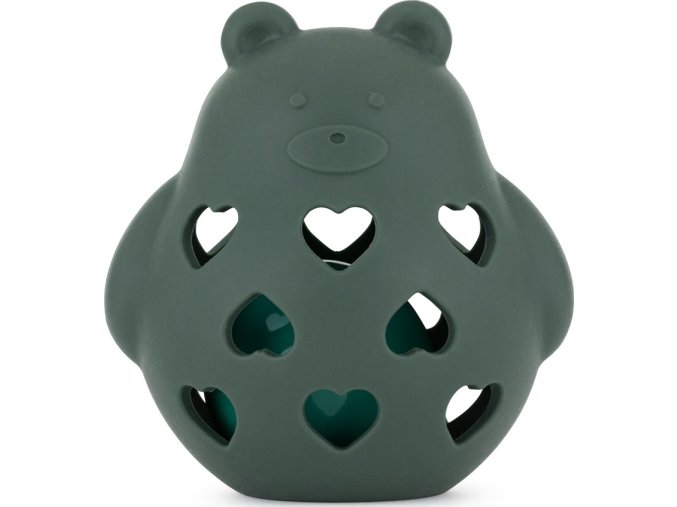 PETITEMARS PETITE&MARS Hračka silikonová s chrastítkem Bear Basil Misty Green 0m+
