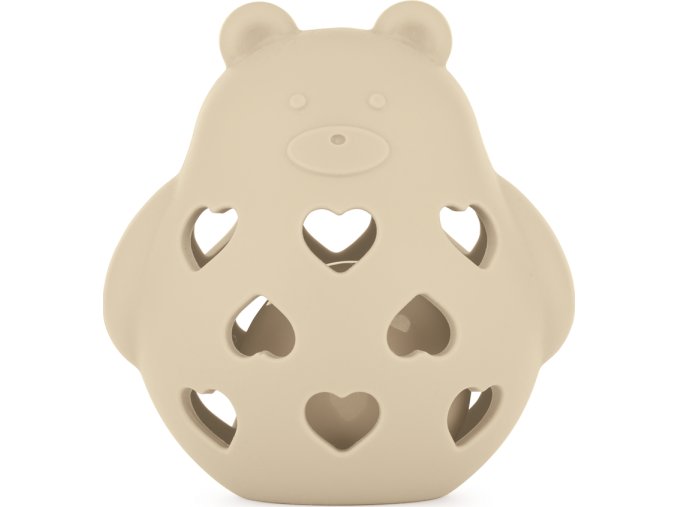 PETITEMARS PETITE&MARS Hračka silikonová s chrastítkem Bear Basil Desert Sand 0m+